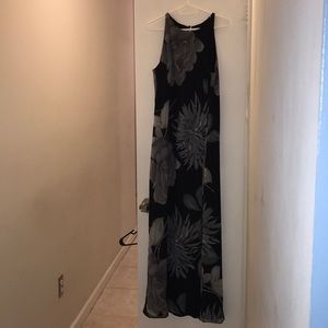 Black long dress with flowers